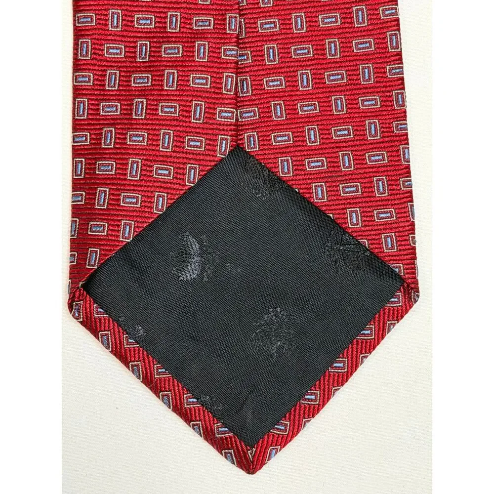 Brooks Brothers Men’s Pure Silk Geometric Tie Made In USA Necktie Classic EUC